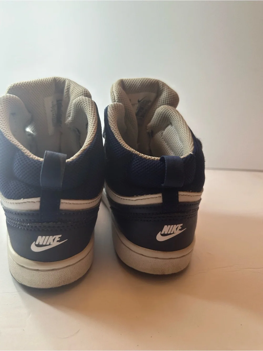 Nike Kids Navy and Cream High-Top Sneakers